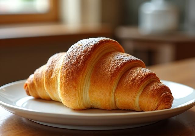 Freshly baked butter croissants